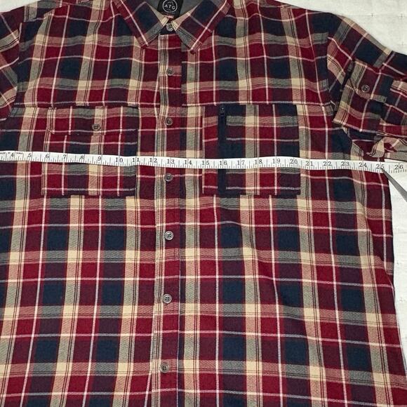 Wrangler ATG Long Sleeve Shirt Men's XL Red Blue Plaid Utility Organic Cotton - Picture 8 of 11